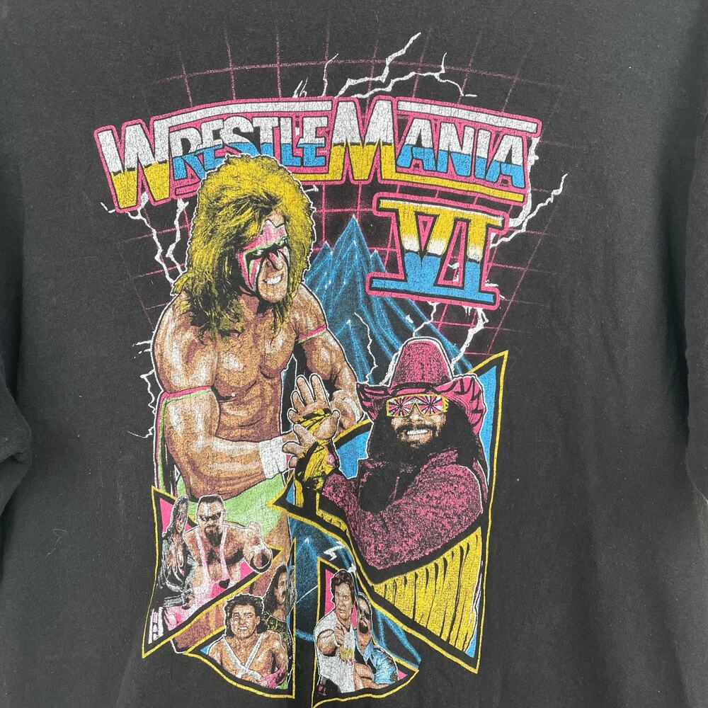 WWE WrestleMania Mens T Shirt Sz XL Grunge Trucker Hipster Graphic Distressed - Picture 4 of 9